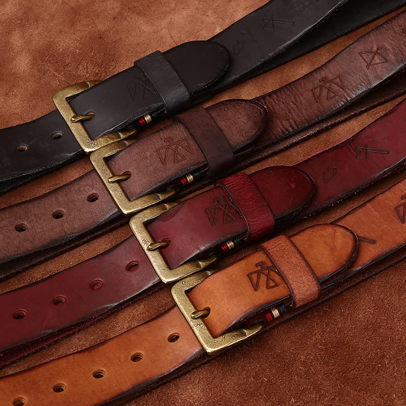 Totem Pattern Laser Engraving Strap Leather Belt - Image 2