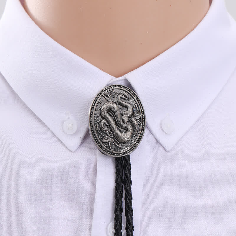 Traditional Snake Flower Pendant Bolo Tie - Image 2