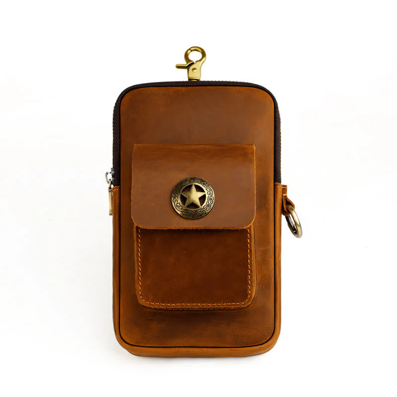 Travel Cell Phone Cigarette Case Leather Belt Bag - Image 2
