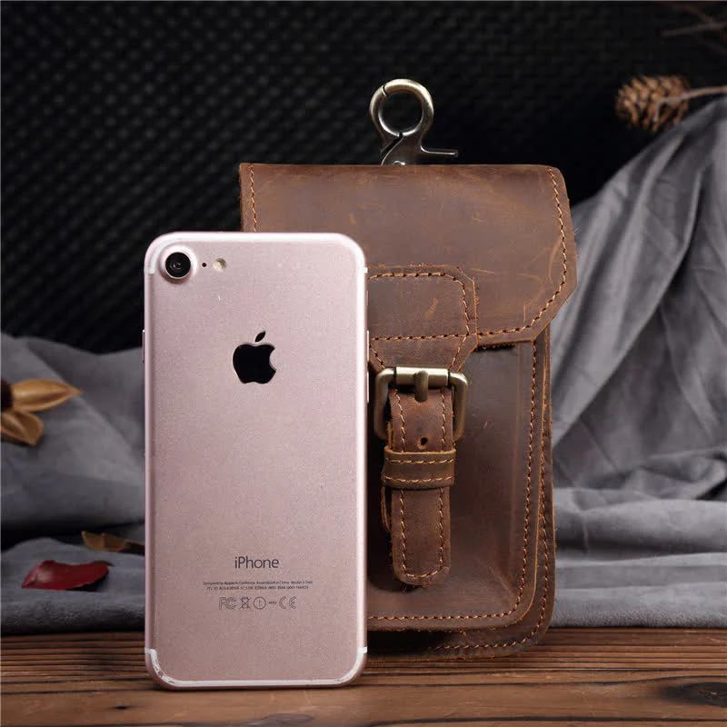 Travel Waist Hanging Pack Hook Leather Belt Bag - Image 3