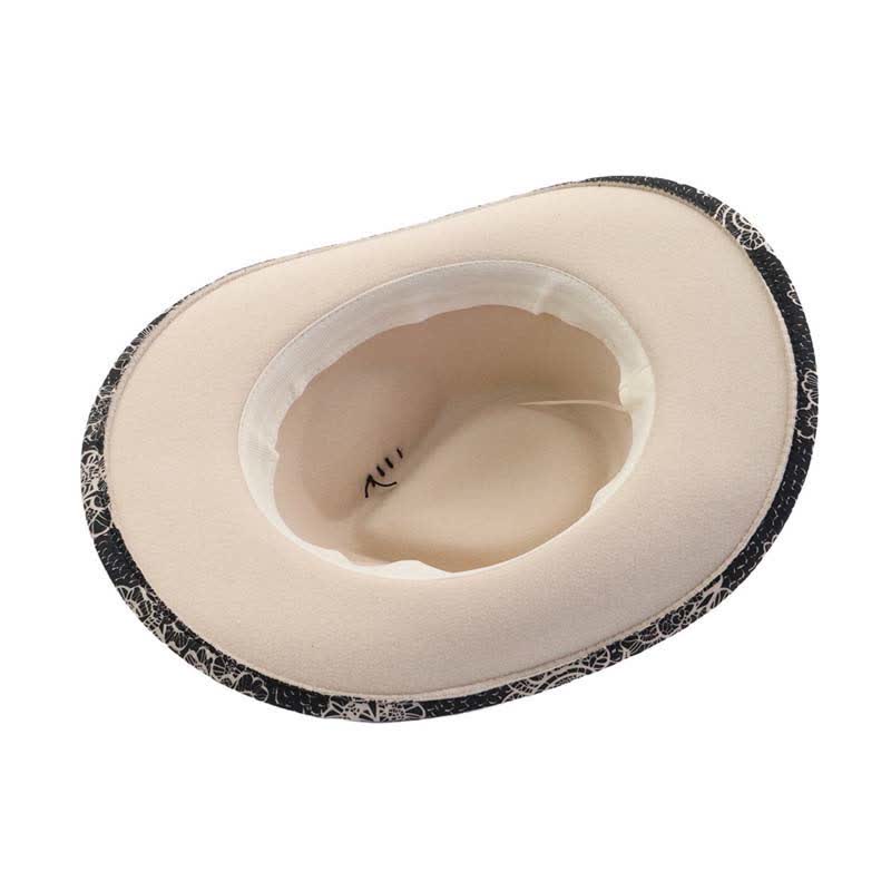 Two Tone Daisy Feather Decor Ethnic Strap Cowboy Hat - Image 6
