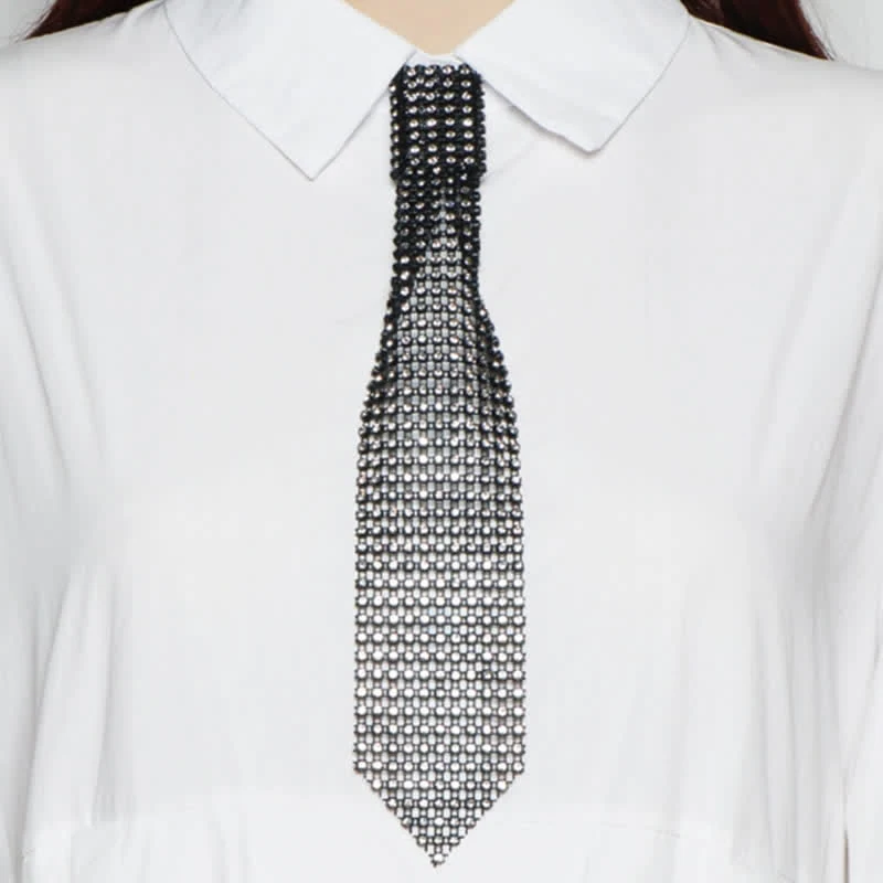 Ultra-Shiny Rhinstones Creative Necktie Necklace - Image 5
