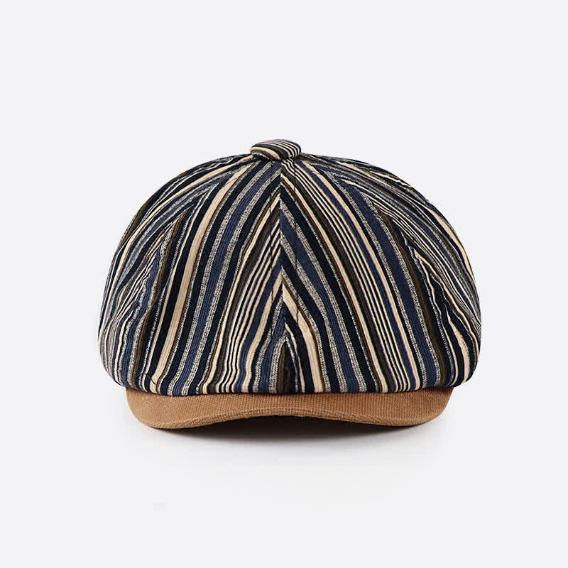 Unique Artist-Inspired Striped Octagonal Beret Hat - Image 6