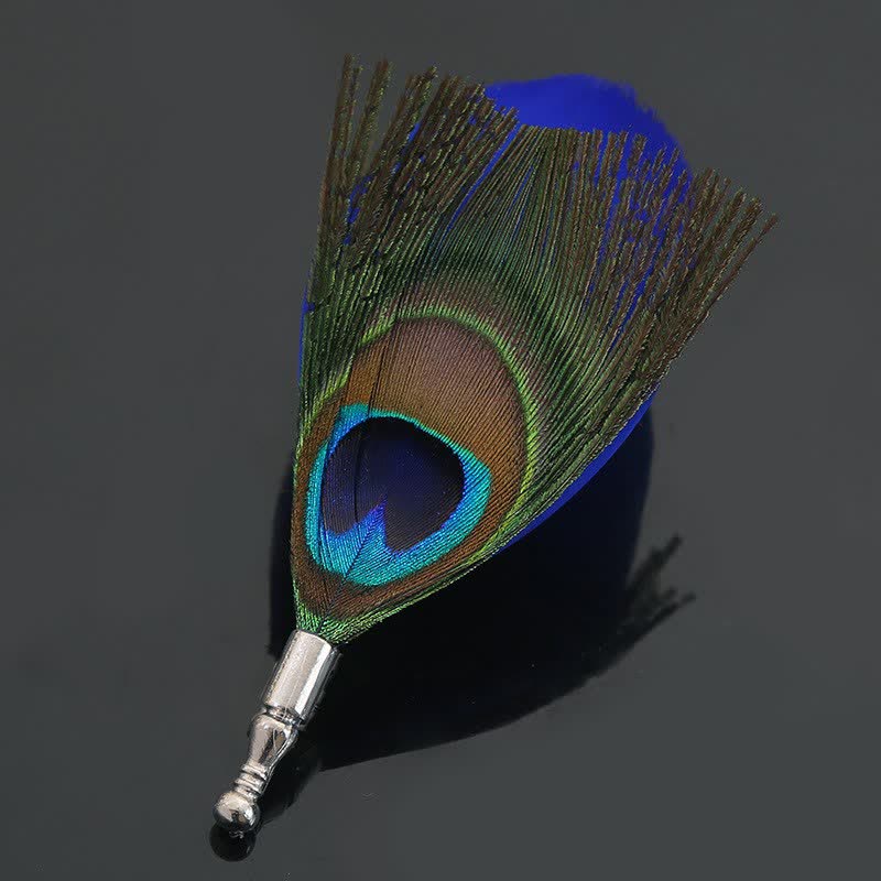 Unisex Classic Wedding Party Colorful Peacock Feather Brooch - Image 13