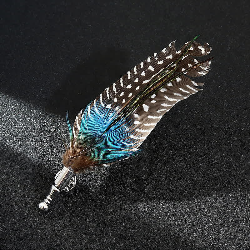 Unisex Classic Wedding Party Colorful Peacock Feather Brooch - Image 3