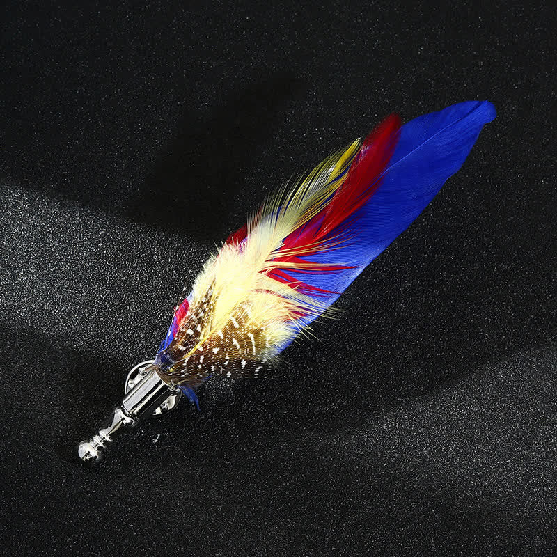 Unisex Classic Wedding Party Colorful Peacock Feather Brooch - Image 5