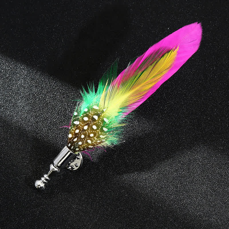 Unisex Classic Wedding Party Colorful Peacock Feather Brooch - Image 6