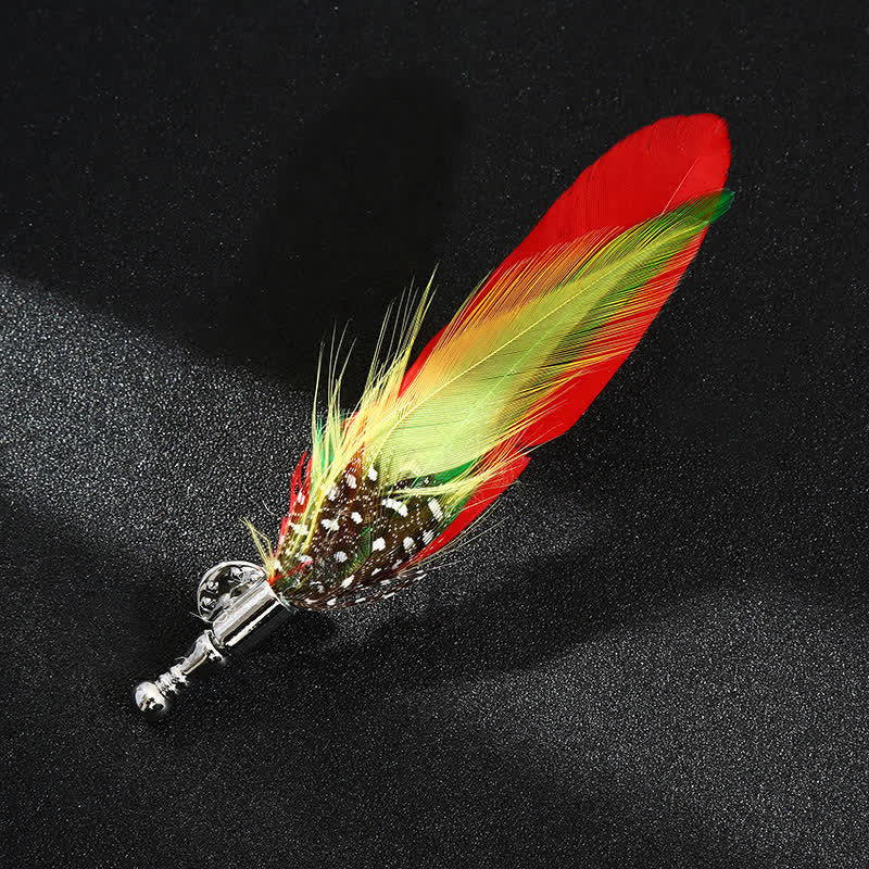 Unisex Classic Wedding Party Colorful Peacock Feather Brooch - Image 7