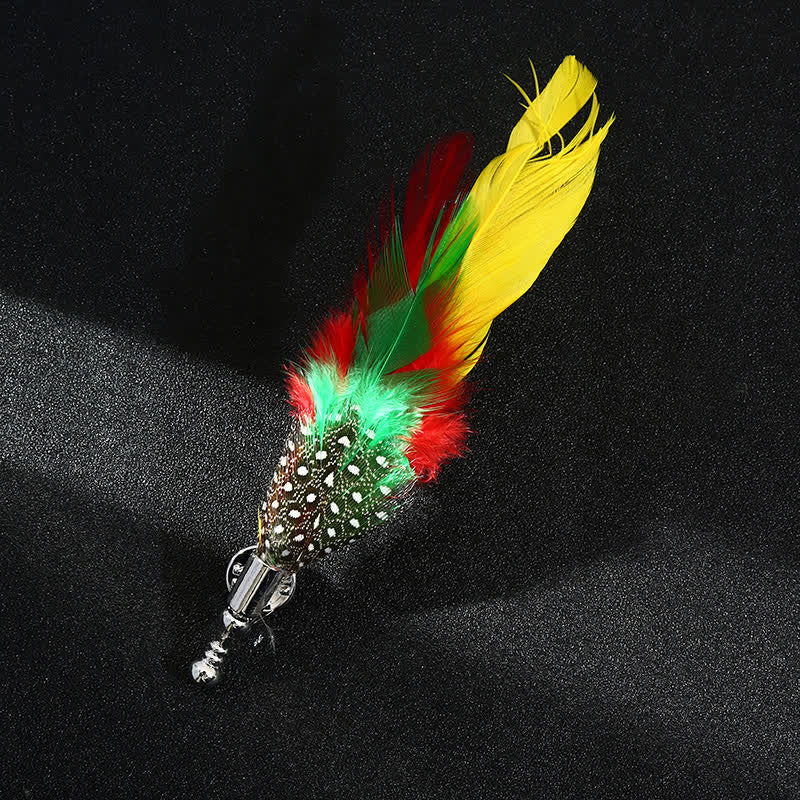 Unisex Classic Wedding Party Colorful Peacock Feather Brooch - Image 8