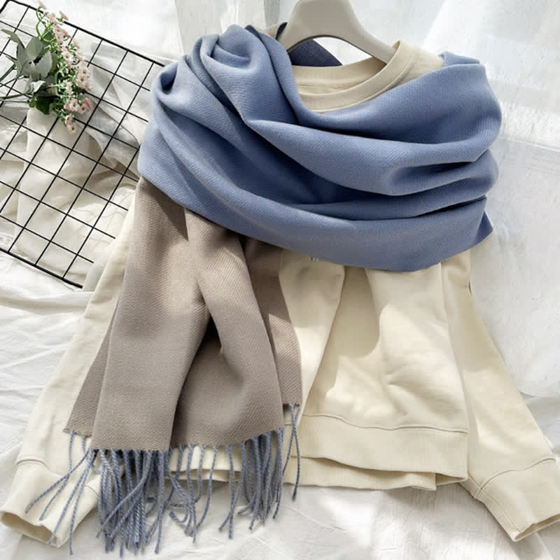 Unisex Double-Sided Two-Color Fashion Scarf - Image 4