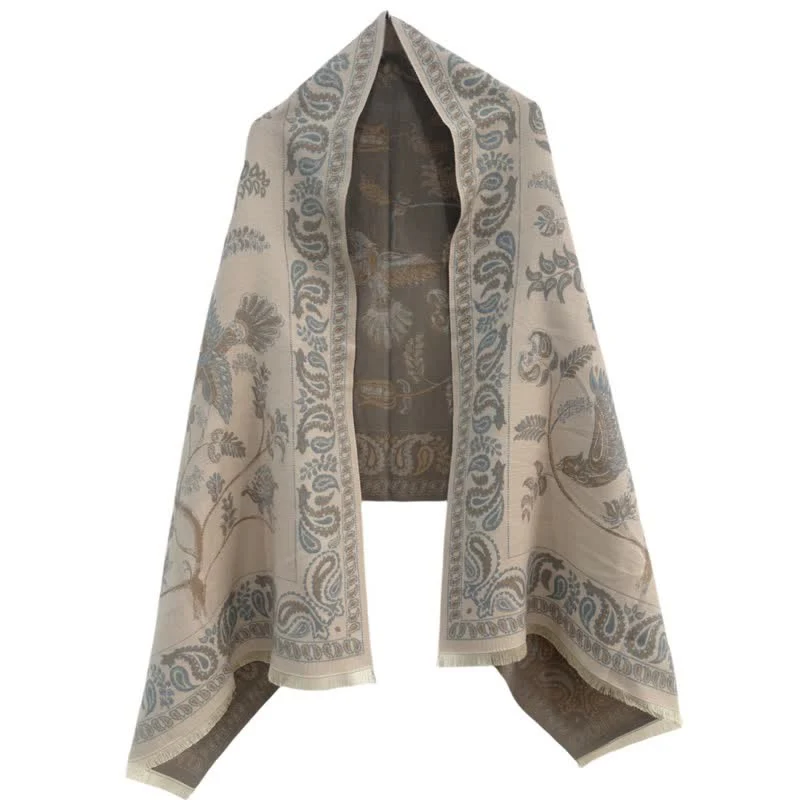 Unisex Elegance Paisley Flying Birds Pattern Scarf - Image 9