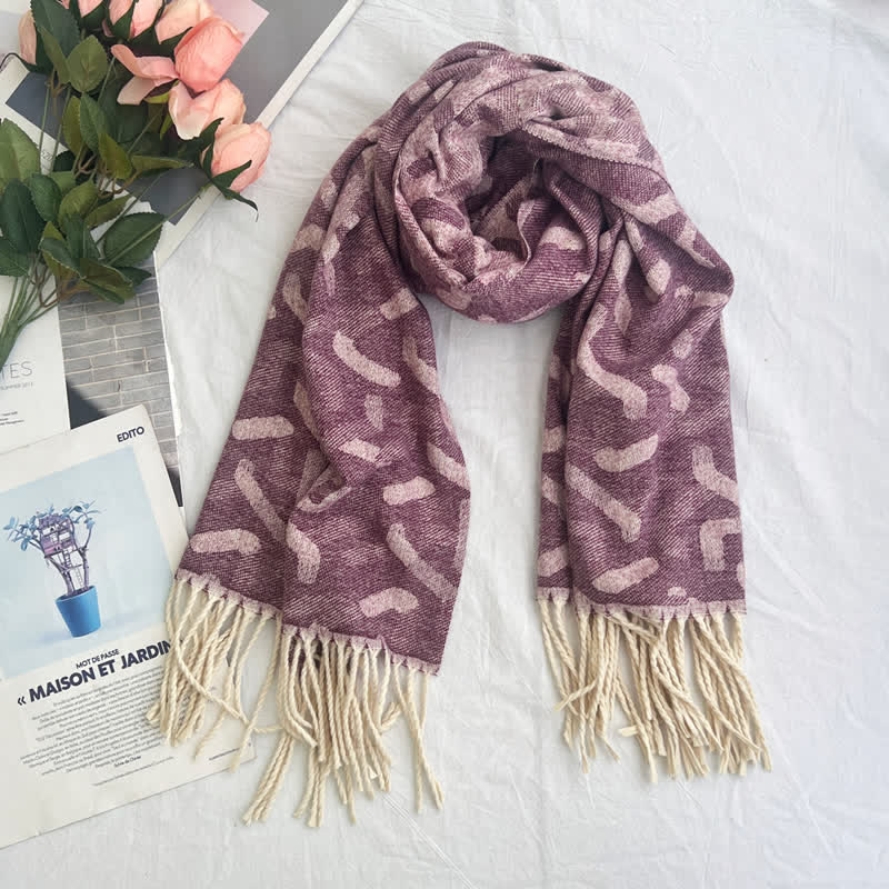 Unisex Geometric Abstract Rustic Pattern Jacquard Scarf - Image 29
