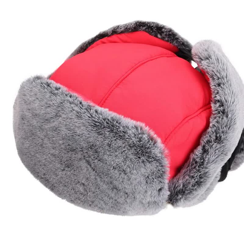 Unisex Outdooor Aviator Cap Faux Fur Trapper Hat Set - Image 13