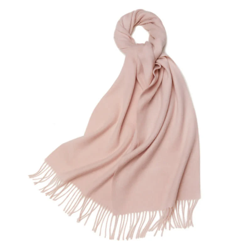 Unisex Simple Solid Color Pure Wool Fringed Scarf - Image 37