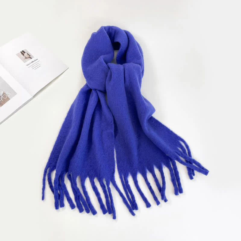 Unisex Thick Solid Color Oversized Warm Chunky Scarf - Image 8