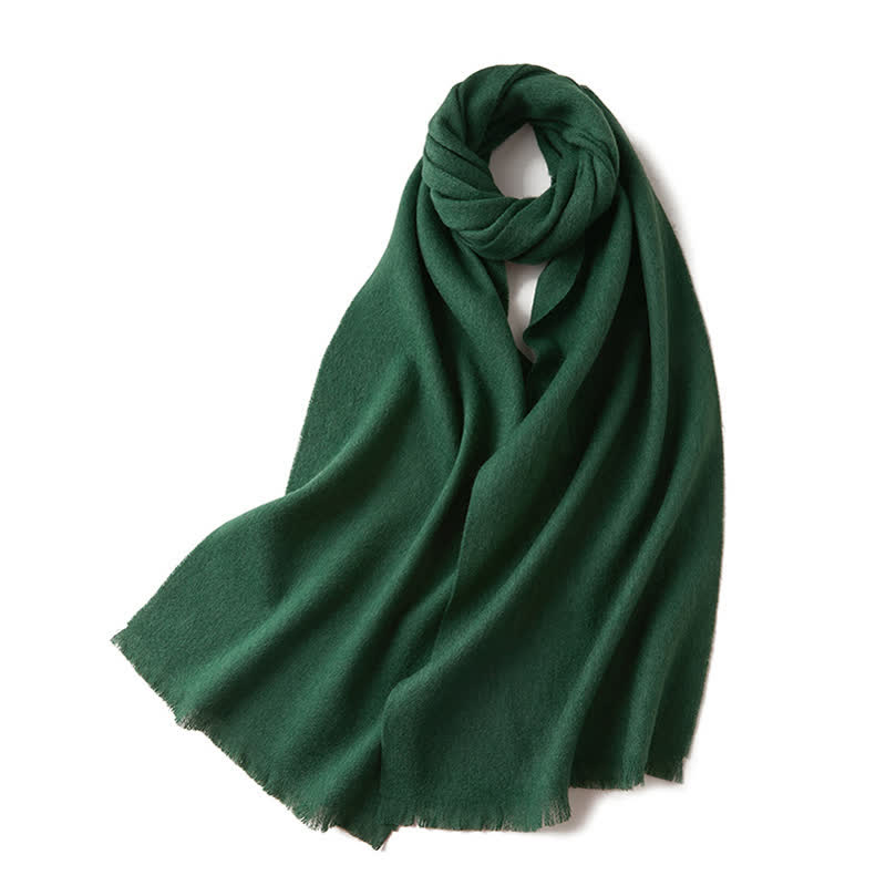 Unisex Warm Shawl Simple Solid Color Pure Wool Scarf - Image 10