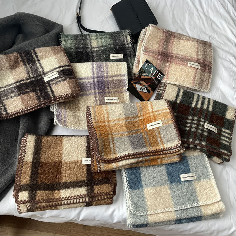 Unisex Winter Accessories Ultra Flush Plaid Scarf - Image 2