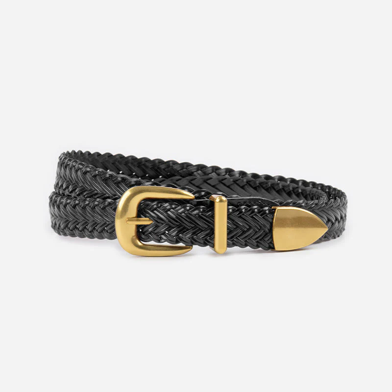 Vegan Leather Braided Belt Women's Waist Belt - Image 11