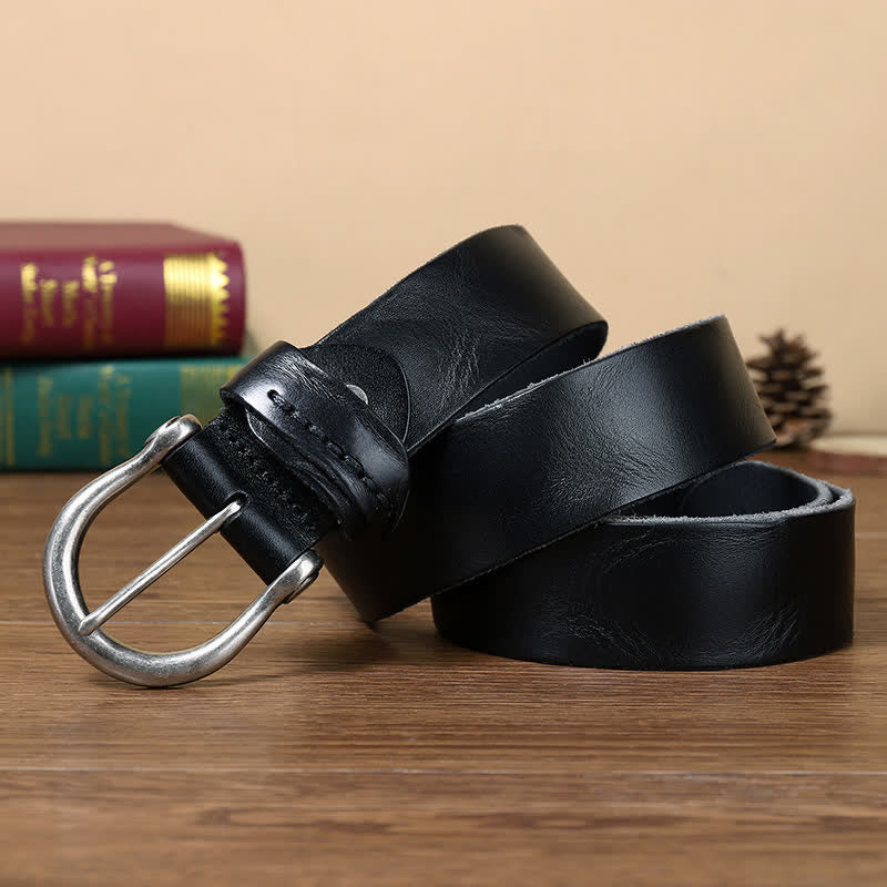 Versatile Fashion Simple Distressed Leather Belt - Image 3