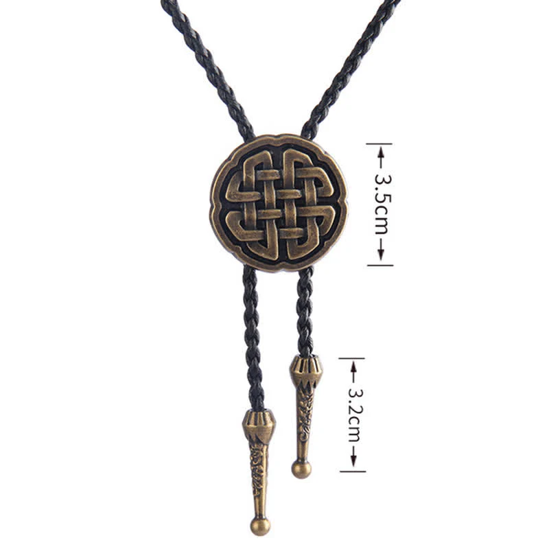 Viking Celtic Knot Round Pendant Bolo Tie - Image 11