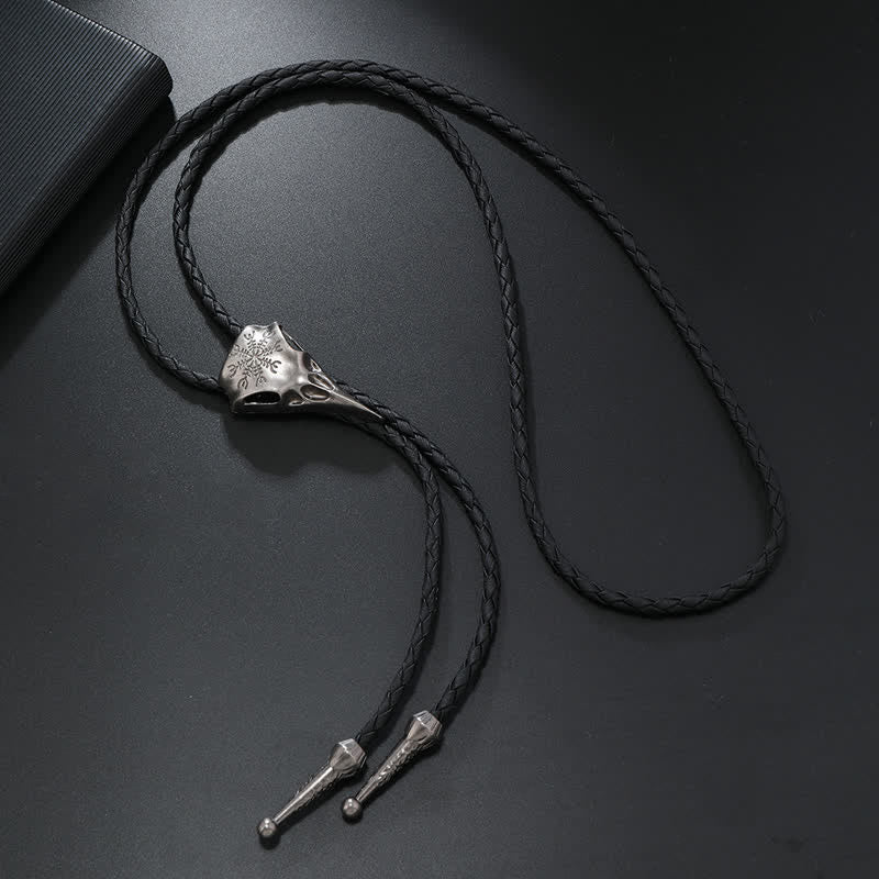 Viking Long-Billed Bird Skull Pendant Bolo Tie - Image 6