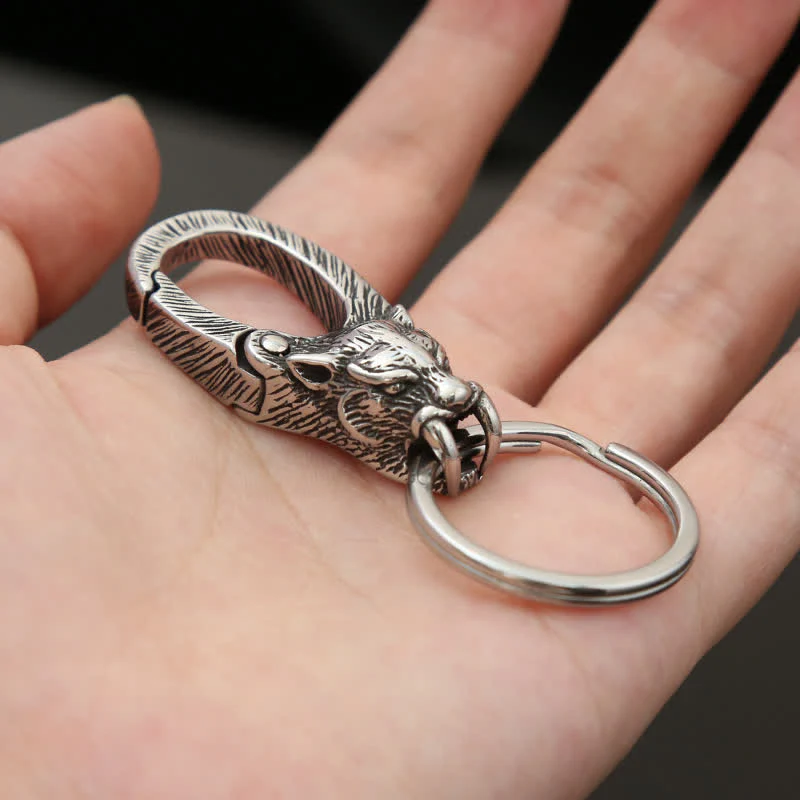 Viking Stainless Steel Panther Head Keychain - Image 2