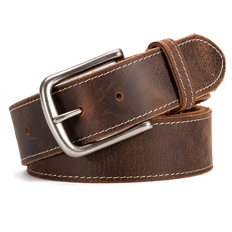 Vintage Contrast Stitch Heavy Duty Leather Belt