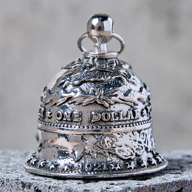 Vintage Morgan Silver Dollar Bell Keychain - Image 2