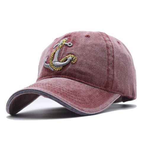 Vintage Nautical Style Worn-out Anchor Embroidered Baseball Cap - Image 8