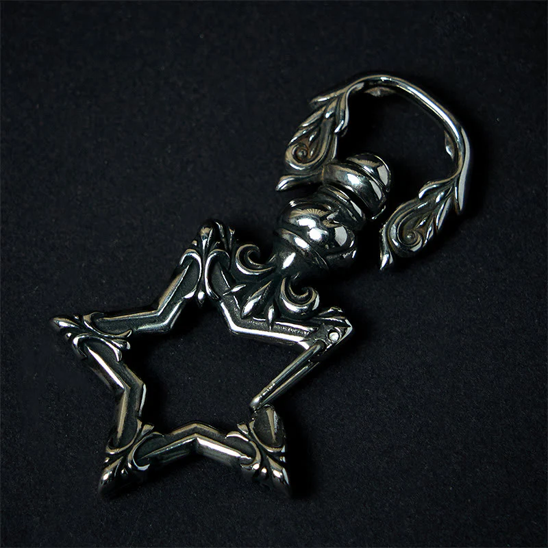 Vintage Polishing Anti-tarnish Rotatable Star Keychain
