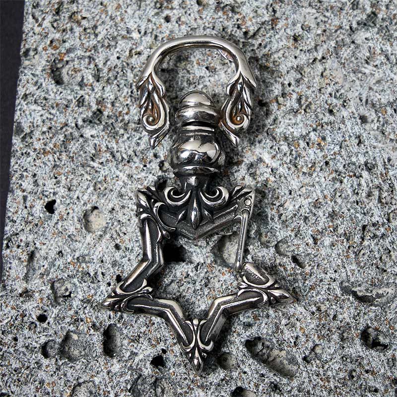Vintage Polishing Anti-tarnish Rotatable Star Keychain - Image 6