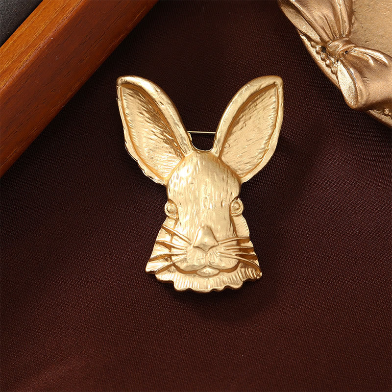 Vintage Rabbit Head Brooch Metal Shirt Accessories - Image 7