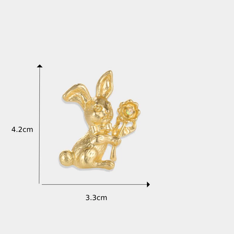 Vintage Rabbit With Sunflowers Brooch Shirt Accessories - Image 8