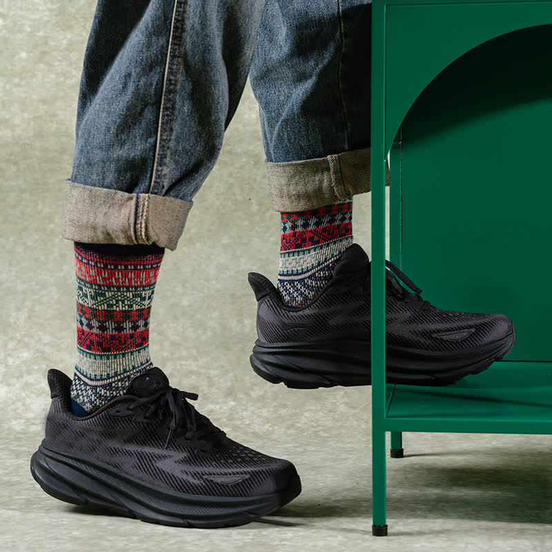 Vintage Tribal Geometric Patterns Cotton Socks - Image 7