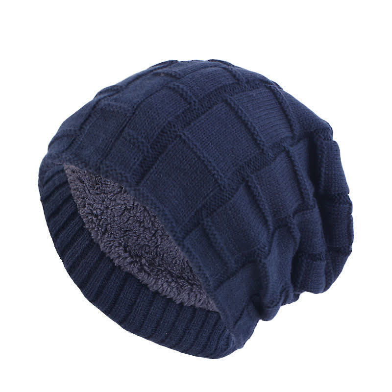 Warm Fur Lined Beanie Knitted Hat - Image 6