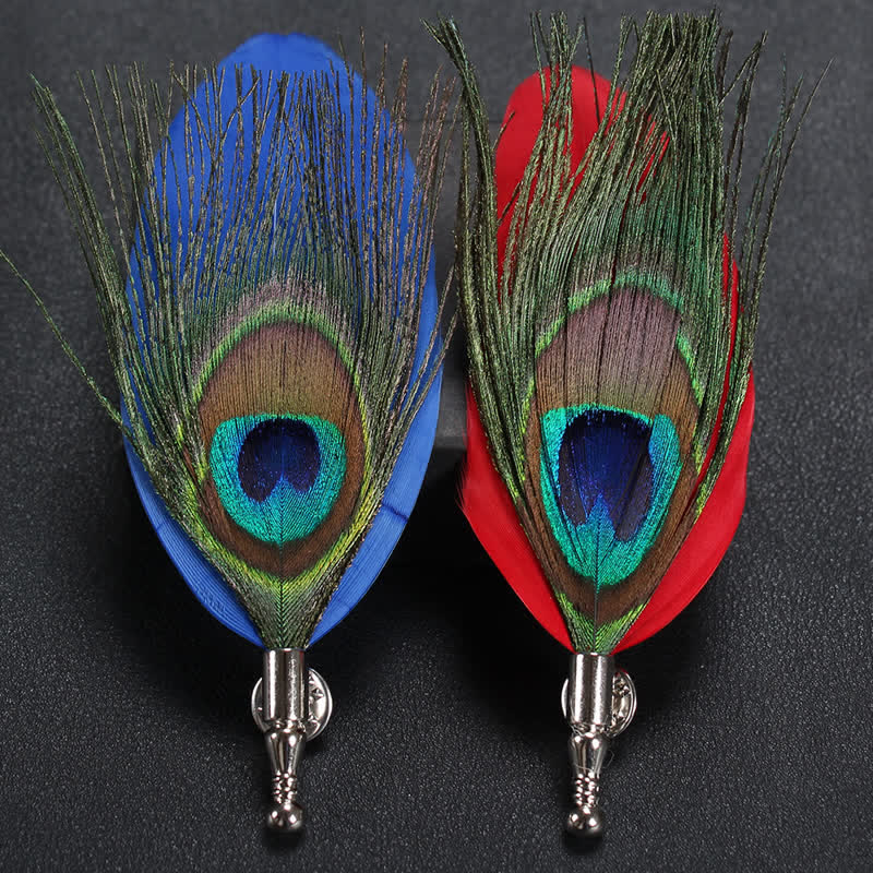 Wedding Natural Feather Buttonhole Brooch - Image 3