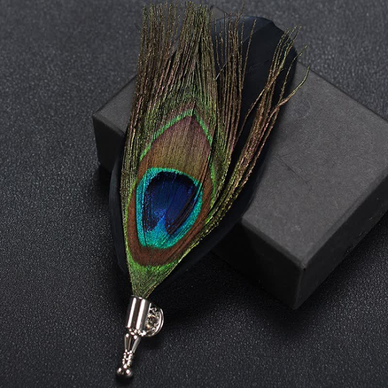 Wedding Natural Feather Buttonhole Brooch - Image 6