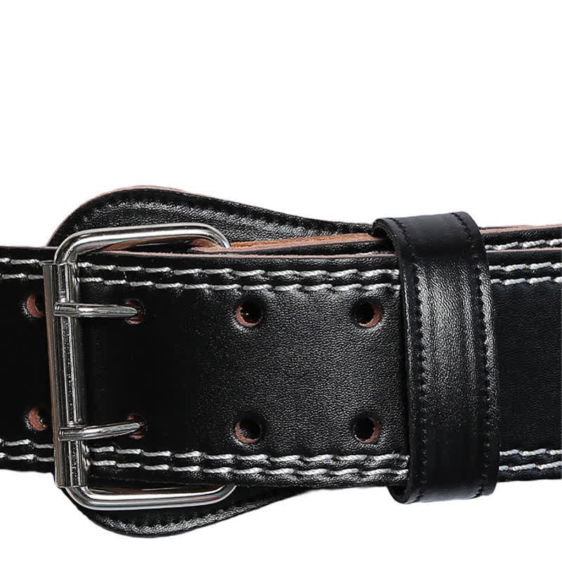 Weight Lifting Padded Lumbar Back Support Tapered Leather Belt - Image 10