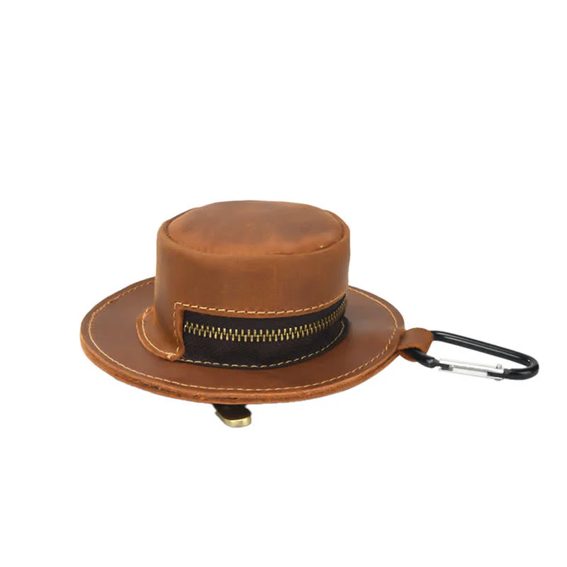 Western Cowboy Hat Shape Retro Coin Leather Bag - Image 7