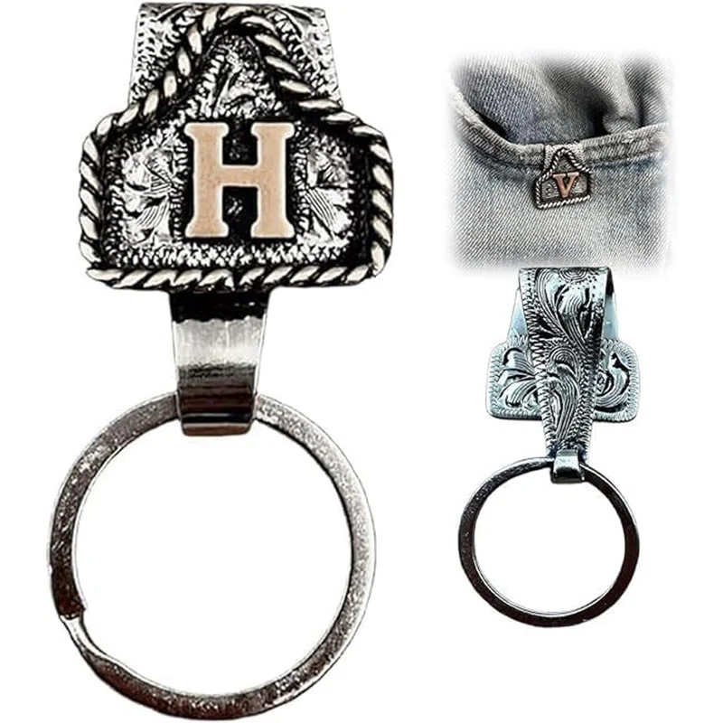 Western Cowboy Style Retro Letter Metal Keychain - Image 12