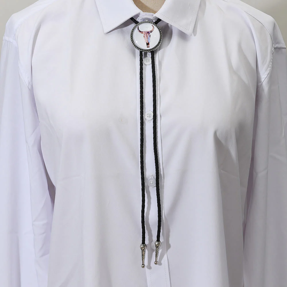 Western Icon Cowboy Knight Creative Bull Head Bolo Tie - Image 6
