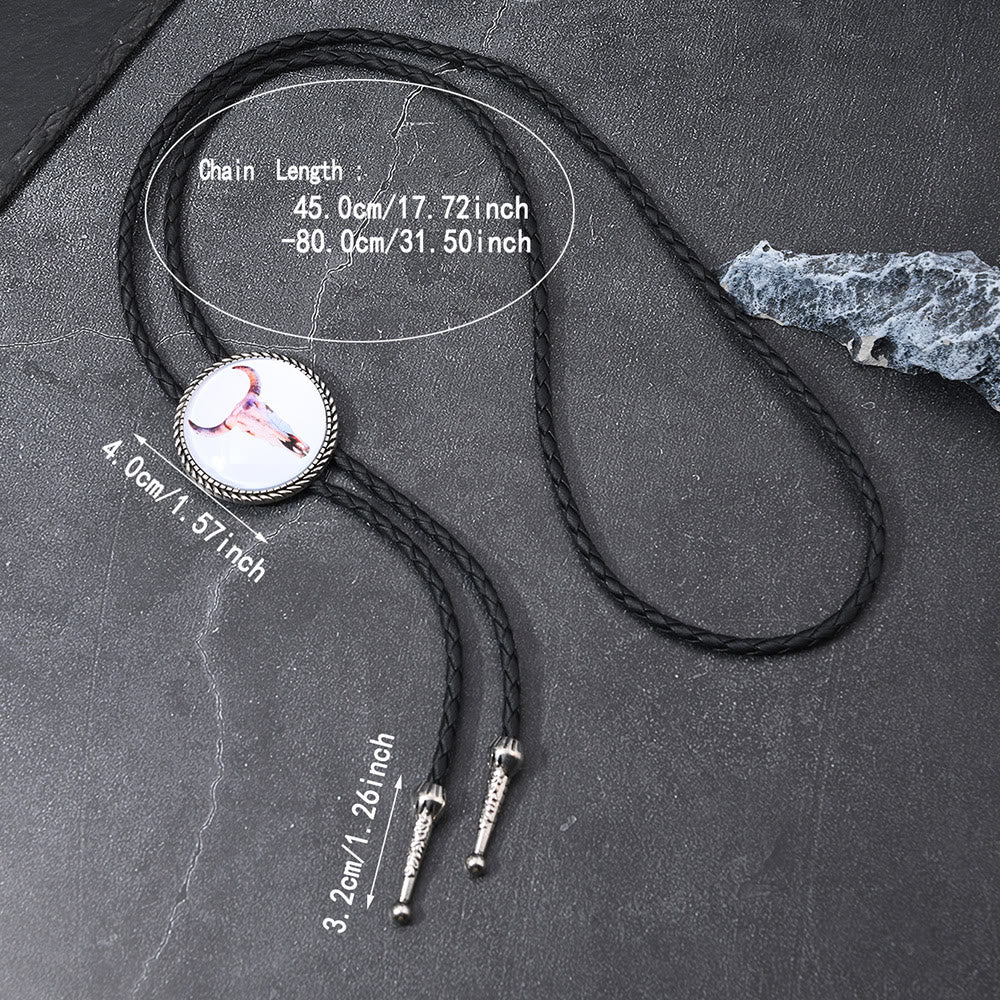 Western Icon Cowboy Knight Creative Bull Head Bolo Tie - Image 8