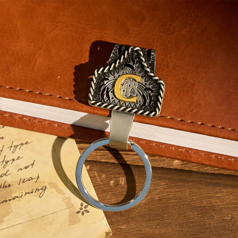 Western Retro Letter Keychain With Key-Shaped Knife - Image 6