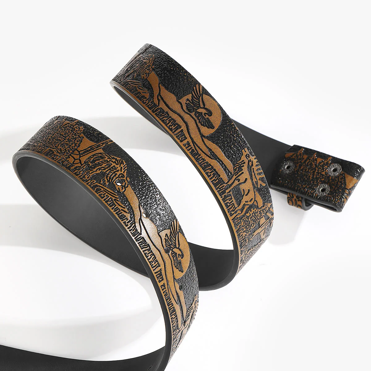 Western Wildlife Scene DIY Leather Belt Strap Without Belt Buckle - Image 3