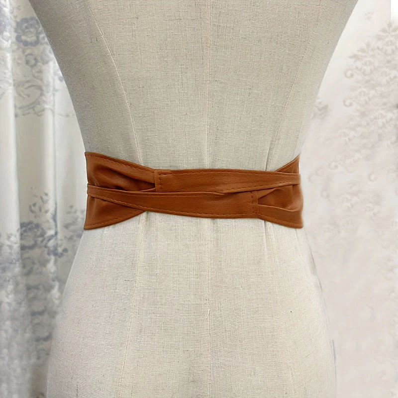 Wide Waist Belt For Women Lashing Leather Corset Belt - Image 3