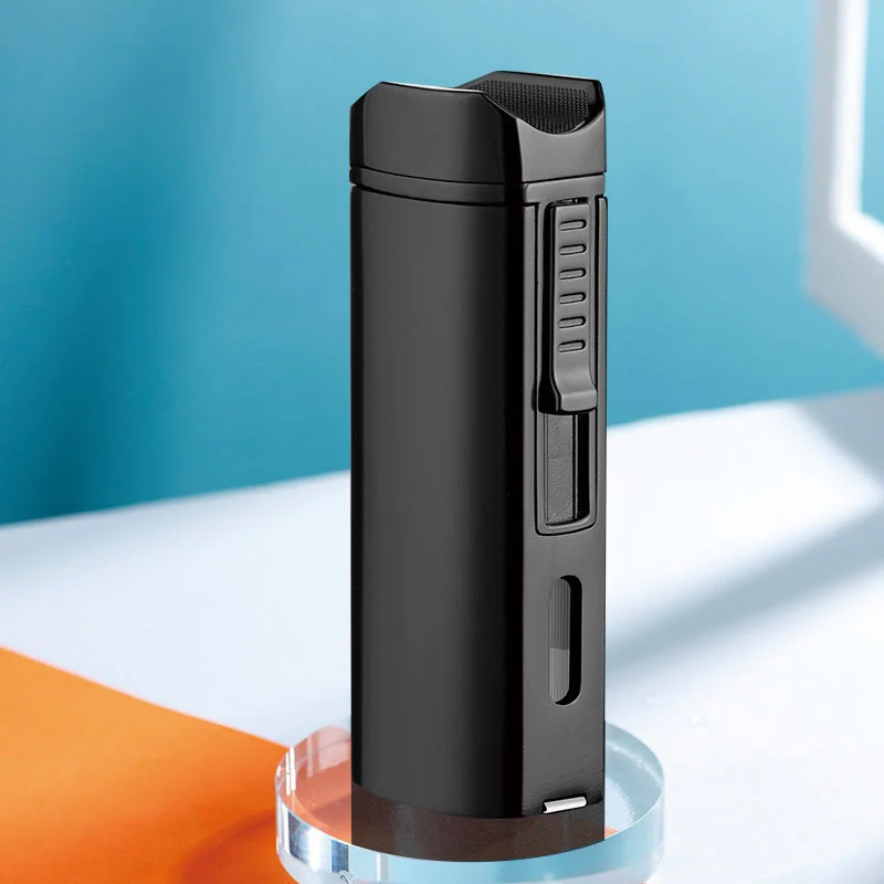 Windproof Triple Burner Lighter With Folding Cigar Cutter - Image 16