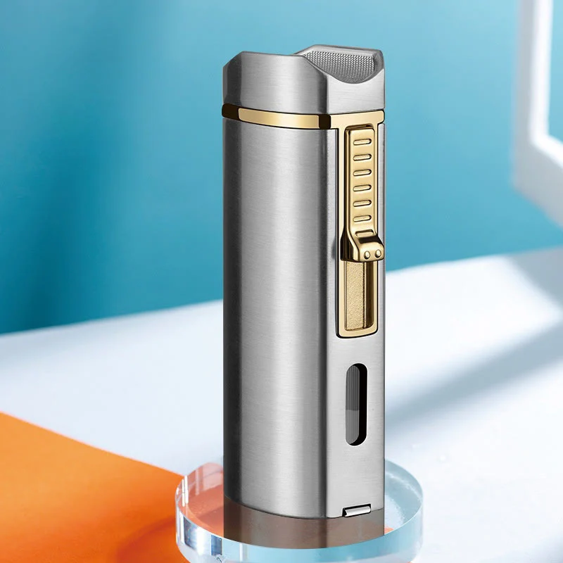 Windproof Triple Burner Lighter With Folding Cigar Cutter - Image 18