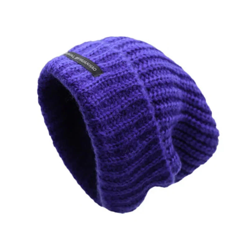 Winter Keep Warm Solid Color Knitted Beanie Hat - Image 4