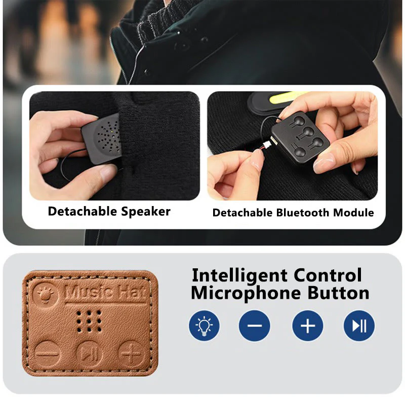Winter Warm Music Bluetooth Beanie Hat with Lighting - Image 6