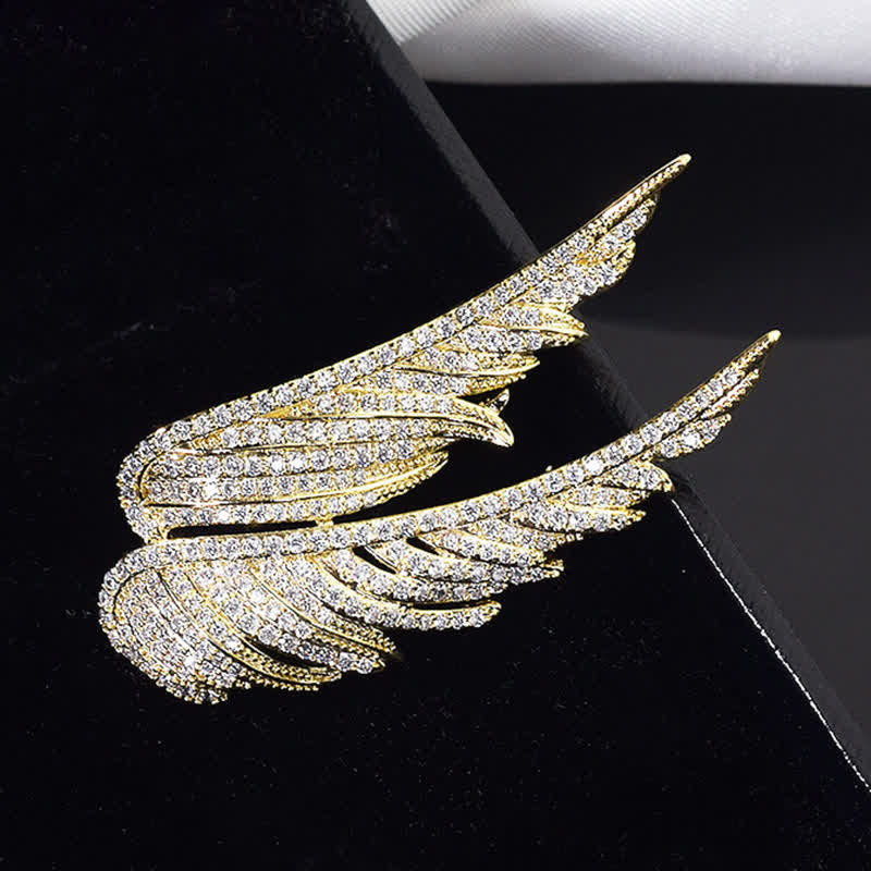 Women's Angel's Wings Exquisite Feather Shape Brooch - Image 7